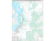 Seattle-Tacoma-Bellevue Metro Area Wall Map Premium Style 2022